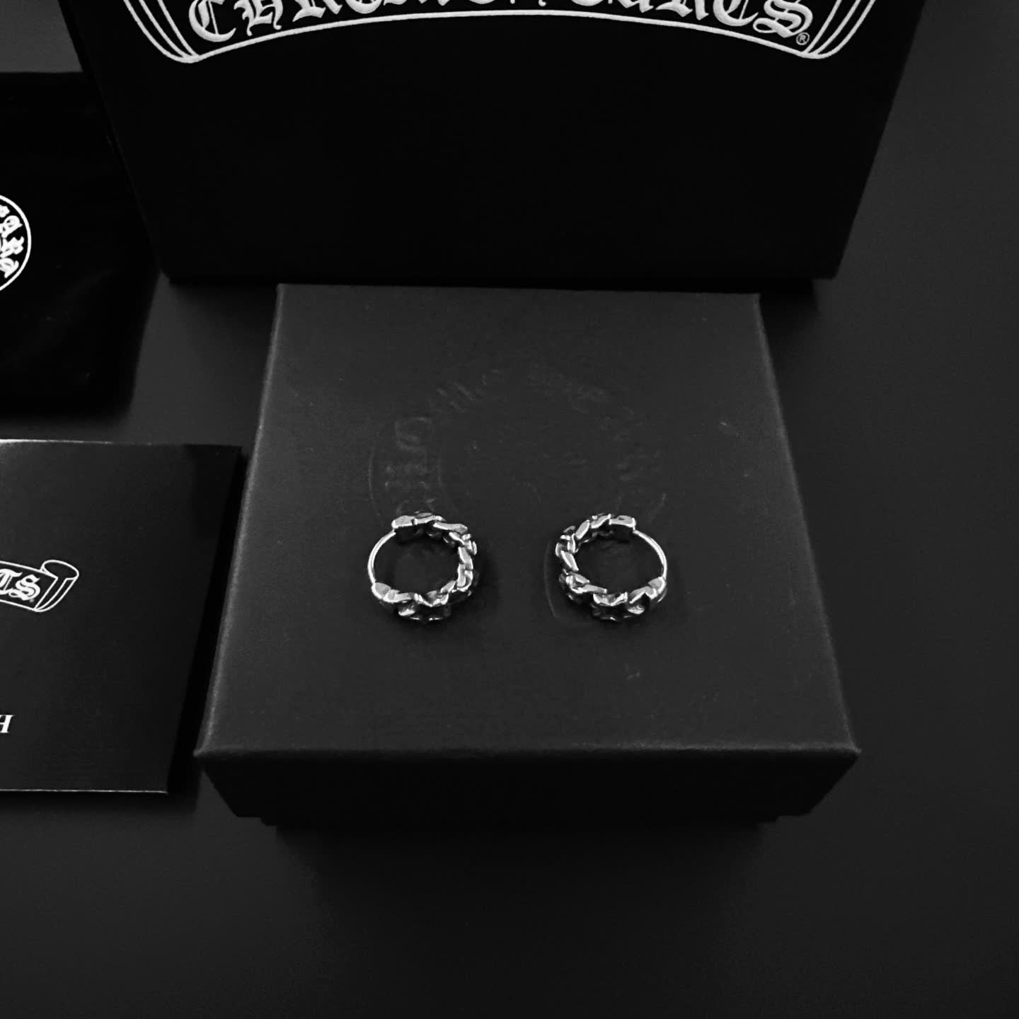 Chrome Hearts Silver Hoop Earrings